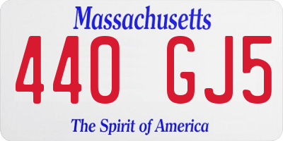 MA license plate 440GJ5