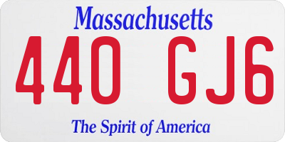 MA license plate 440GJ6
