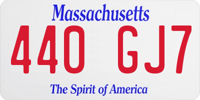 MA license plate 440GJ7