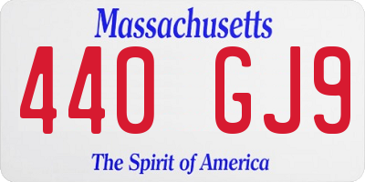 MA license plate 440GJ9