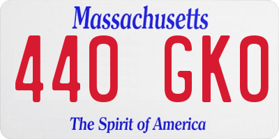 MA license plate 440GK0
