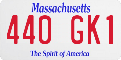 MA license plate 440GK1