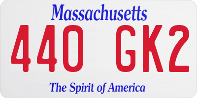 MA license plate 440GK2