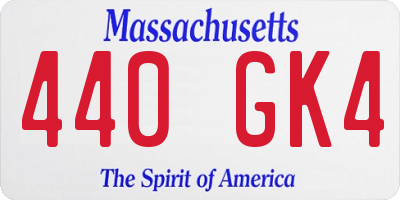 MA license plate 440GK4