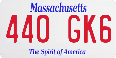 MA license plate 440GK6