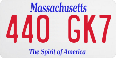 MA license plate 440GK7