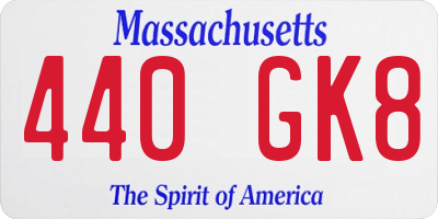 MA license plate 440GK8