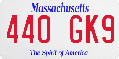 MA license plate 440GK9