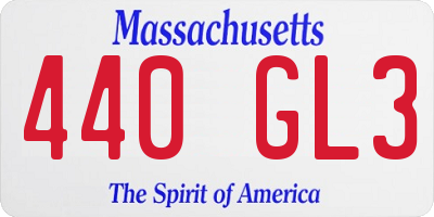 MA license plate 440GL3