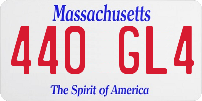 MA license plate 440GL4