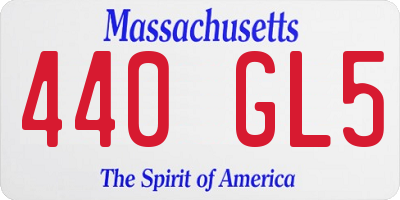 MA license plate 440GL5