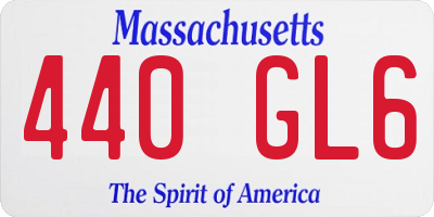 MA license plate 440GL6