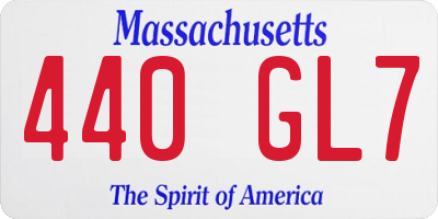 MA license plate 440GL7