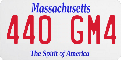 MA license plate 440GM4