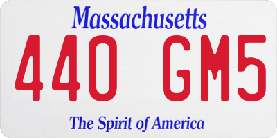 MA license plate 440GM5