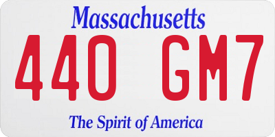 MA license plate 440GM7