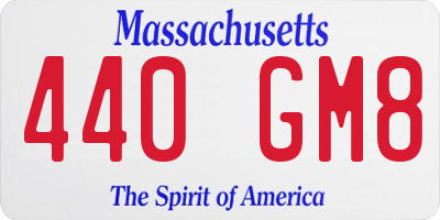 MA license plate 440GM8