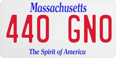 MA license plate 440GN0