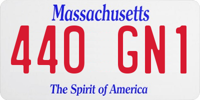 MA license plate 440GN1