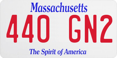 MA license plate 440GN2