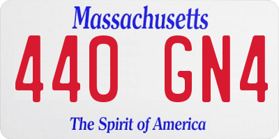 MA license plate 440GN4