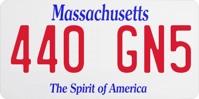 MA license plate 440GN5