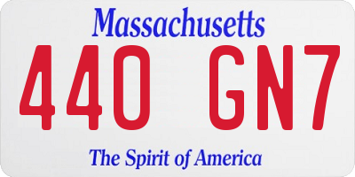 MA license plate 440GN7