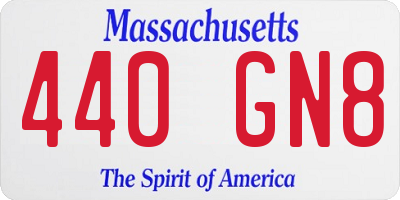 MA license plate 440GN8