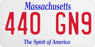 MA license plate 440GN9