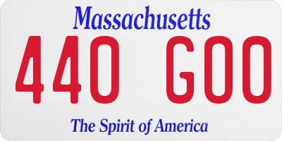 MA license plate 440GO0