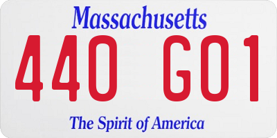 MA license plate 440GO1