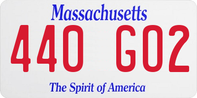 MA license plate 440GO2