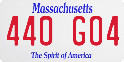 MA license plate 440GO4
