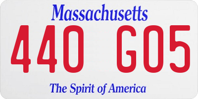 MA license plate 440GO5