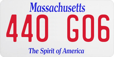 MA license plate 440GO6