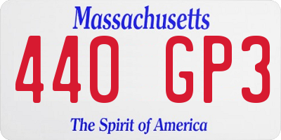 MA license plate 440GP3