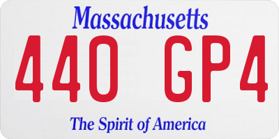 MA license plate 440GP4