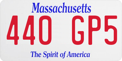 MA license plate 440GP5