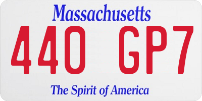 MA license plate 440GP7