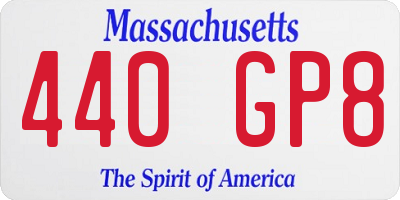 MA license plate 440GP8