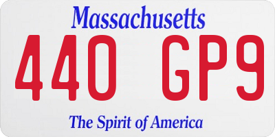 MA license plate 440GP9