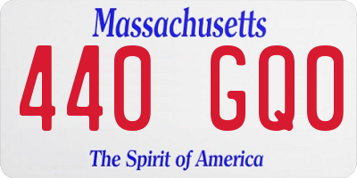 MA license plate 440GQ0