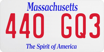 MA license plate 440GQ3