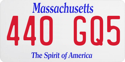MA license plate 440GQ5