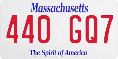 MA license plate 440GQ7