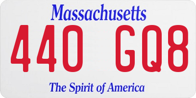 MA license plate 440GQ8