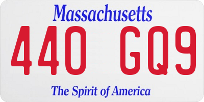 MA license plate 440GQ9