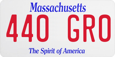 MA license plate 440GR0