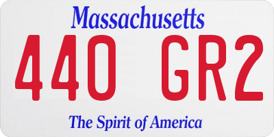 MA license plate 440GR2