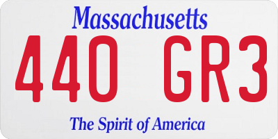 MA license plate 440GR3